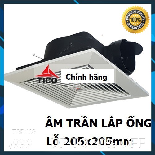 Quạt hút âm trần ống dẫn ngang TICO TC-15AV4 205x205mm