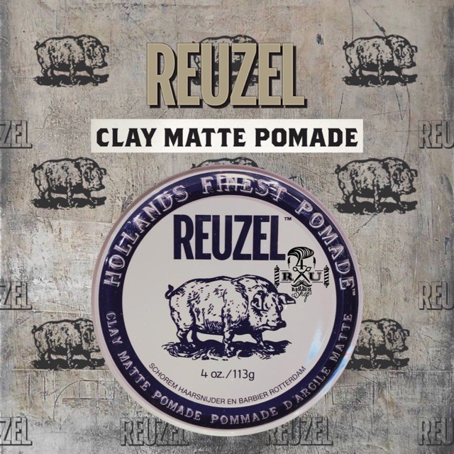 Tạo kiểu tóc Reuzel Clay Matte Pomade - 4oz và 12oz