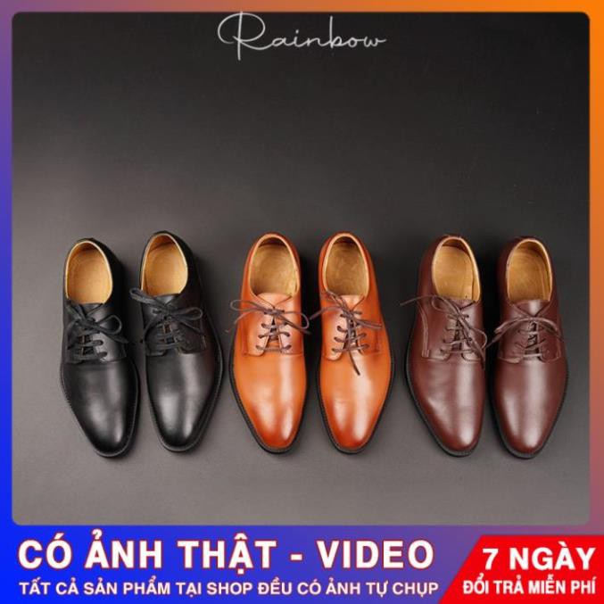 TẾT [HÀNG HIỆU NHẬP KHẨU] Giày tây nam/Giày nam da thật công sở Derby, Rainbow RBMLS 010 -CÓ BẢO HÀNH . ₈ . `