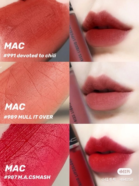 Son kem MAC Powder Kiss nhiều màu