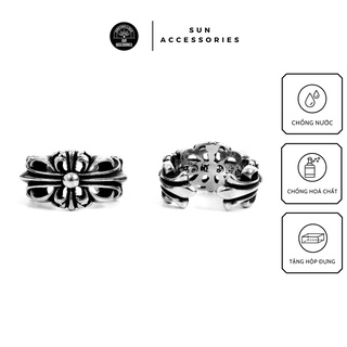 Nhẫn titan Chrome Heart hoạ tiết nổi bật - Mẫu N-39 - SUN ACCESSORIES