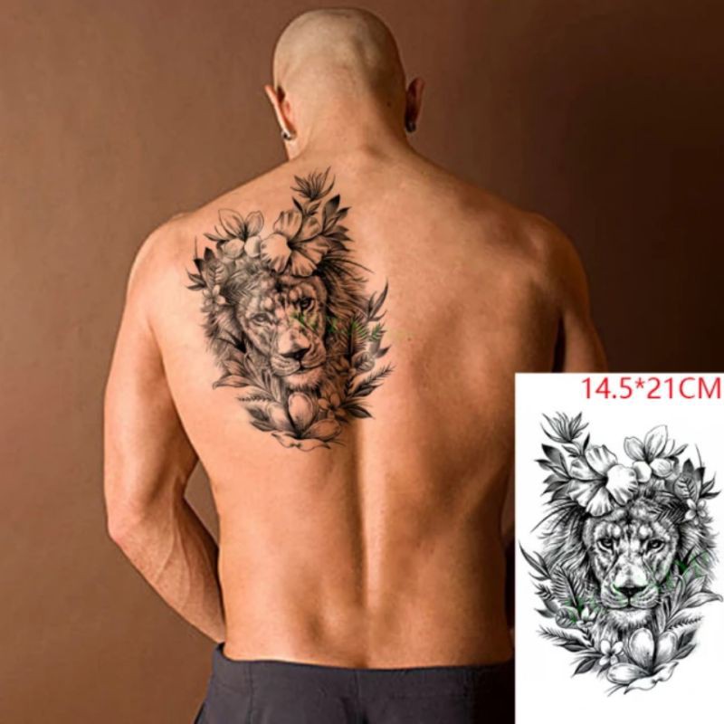 Hình xăm dán tatoo động vật, hổ báo, size bắp tay, bắp chân, khổ giấy 15x21cm (chọn mẫu trong phân loại)