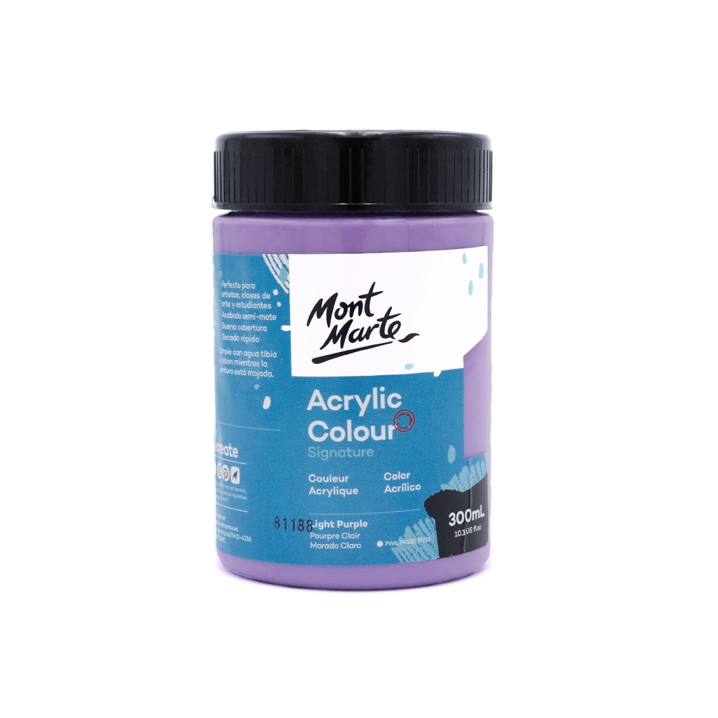 Màu Acrylic Mont Marte 300ml - Light Purple - Acrylic Colour Paint Signature 300ml (10.1oz) - MSCH3051