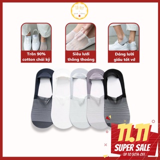 Tất vớ lười nam cao cấp INVISIBLE chống tụt gót cotton lụa mát chống hôi chân