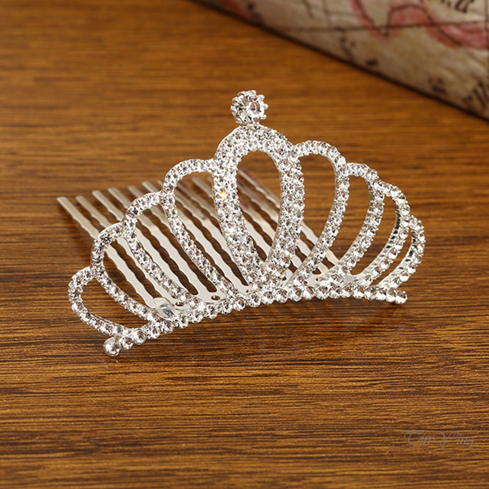 GETNOIVAS 1 Lược Cài Tóc Đính Đá Hình Vương Miện Dễ Thương Cho Bé Gái