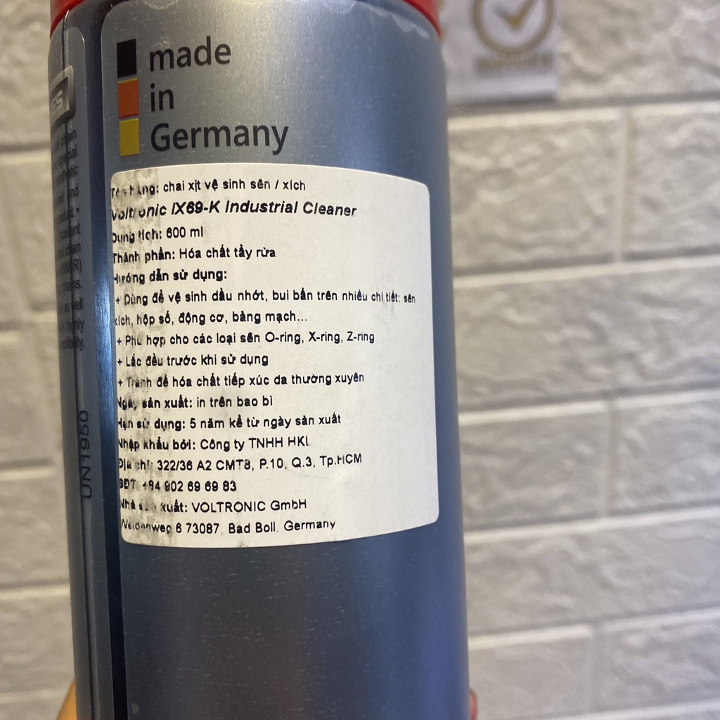 [Tặng bàn chải] Chai Vệ Sinh Sên VOLTRONIC IX69 600ml