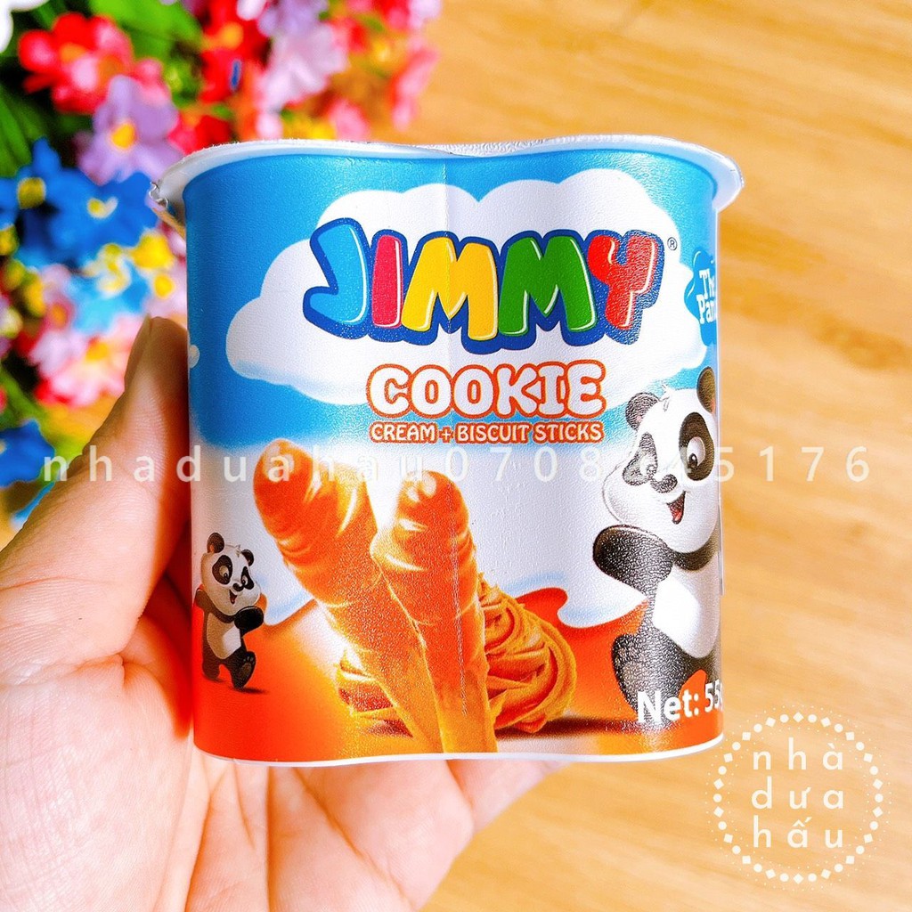 Một hộp bánh que chấm kem 4 vị hạt dẻ/ hạt quả phỉ/ kem bích qui/ kem dâu Jimmy nhập Thổ Nhĩ Kì hộp 55g