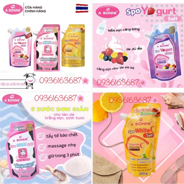 🌸(AUTH) Muối Tắm Sữa Bò Mịn Da A BONNE’ Thailand 350g Hàng công ty có hoá đơn