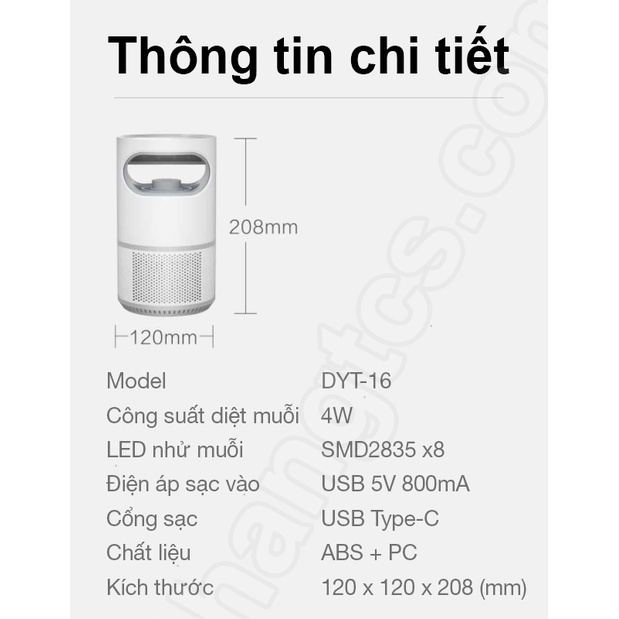 Đèn bẫy muỗi XM QiaoQingTing DYT-16. XM Night Catcher Mosquito Killer