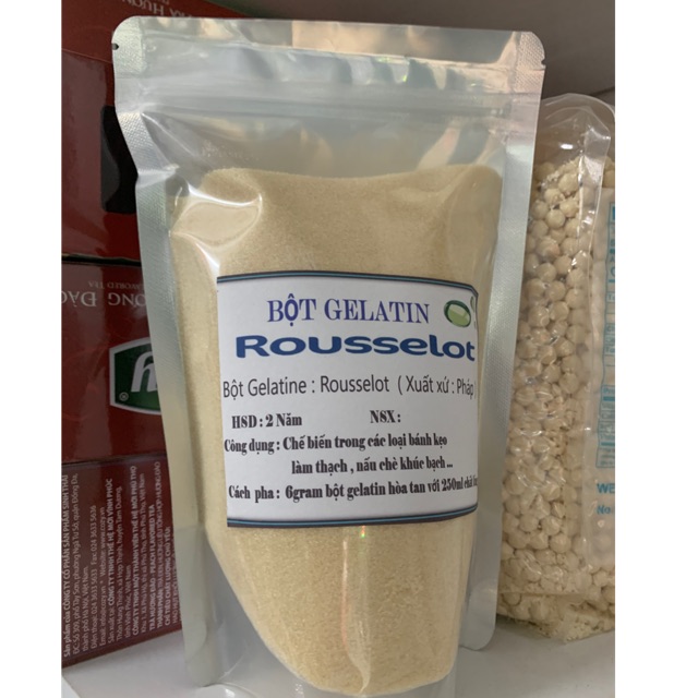 Bột Gelatin ROUSSEELOT 300gr date 2024