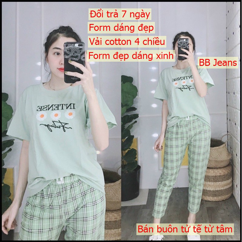 Set đồ bộ nữ đi chơi Intense đồ bộ nữ quần dài đủ màu 40-85kg chất cotton co dãn Panda Store