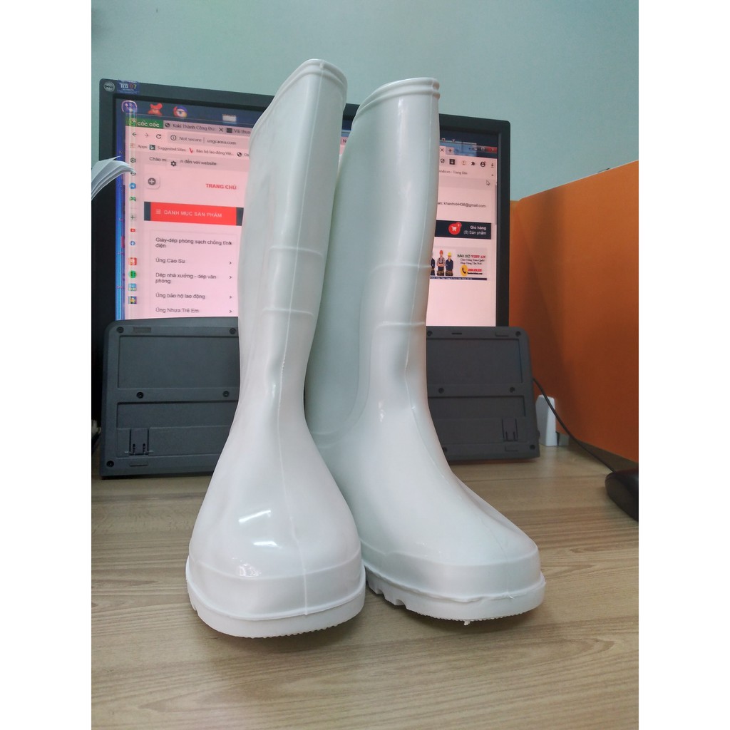 ☘Ủng Cao Su Trắng Cổ Cao - 100% Hình thật- xưởng sản xuất