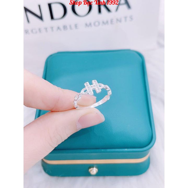 Nhẫn chữ H, nhẫn nữ bạc ta, nhẫn chữ cái theo tên