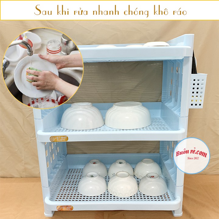 Kệ úp chén bát 3 tầng Việt Nhật (MS:5528), Kệ để đồ nhà bếp tiện dụng, hữu ích -Buôn rẻ 01359