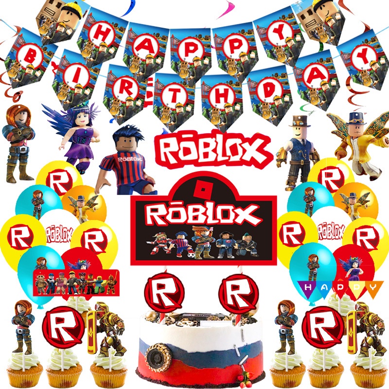 Roblox Cờ roblox Trang Trí Bàn Tiệc Sinh Nhật