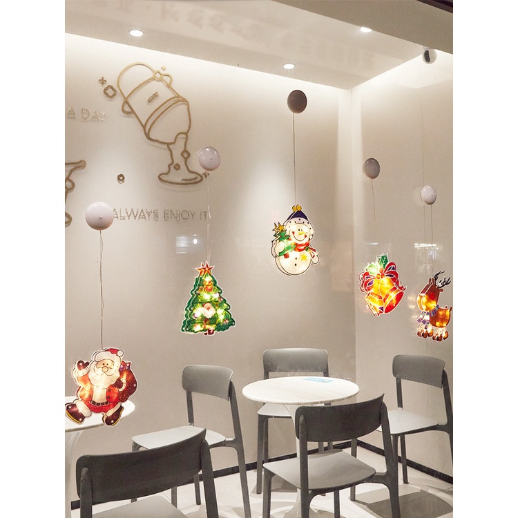 (Bán Buôn Sỉ) Đèn Noel gắn kính dùng pin T2
