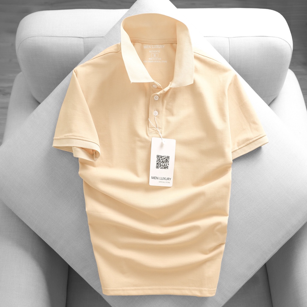 Áo thun polo trơn MEN LUXURY phông có cổ basic chất vải cá sấu cao cấp dày dặn, đứng form phong cách trưởng thành