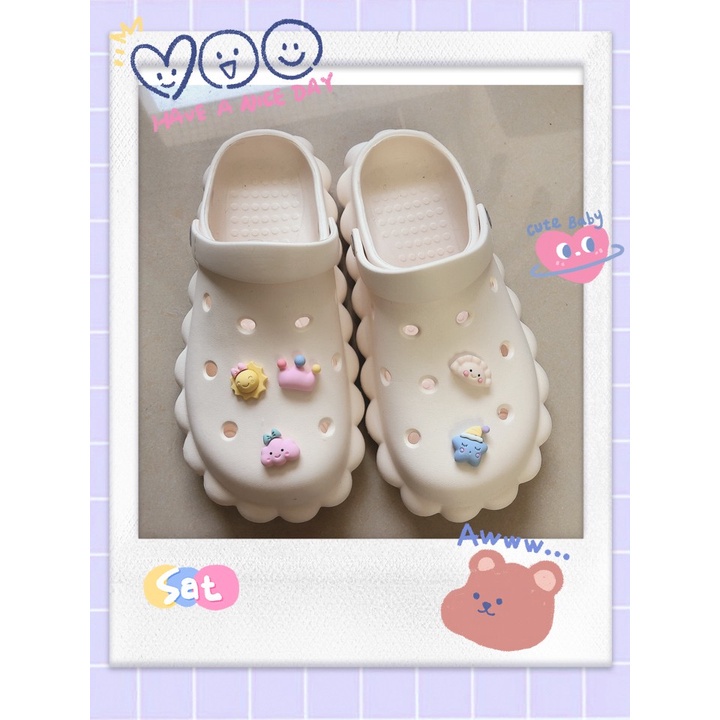 crocs sticker Miếng dán trang trí hình cá ngựa diyshoes sticker Accessories Stickers Sandals Shoe Decoration