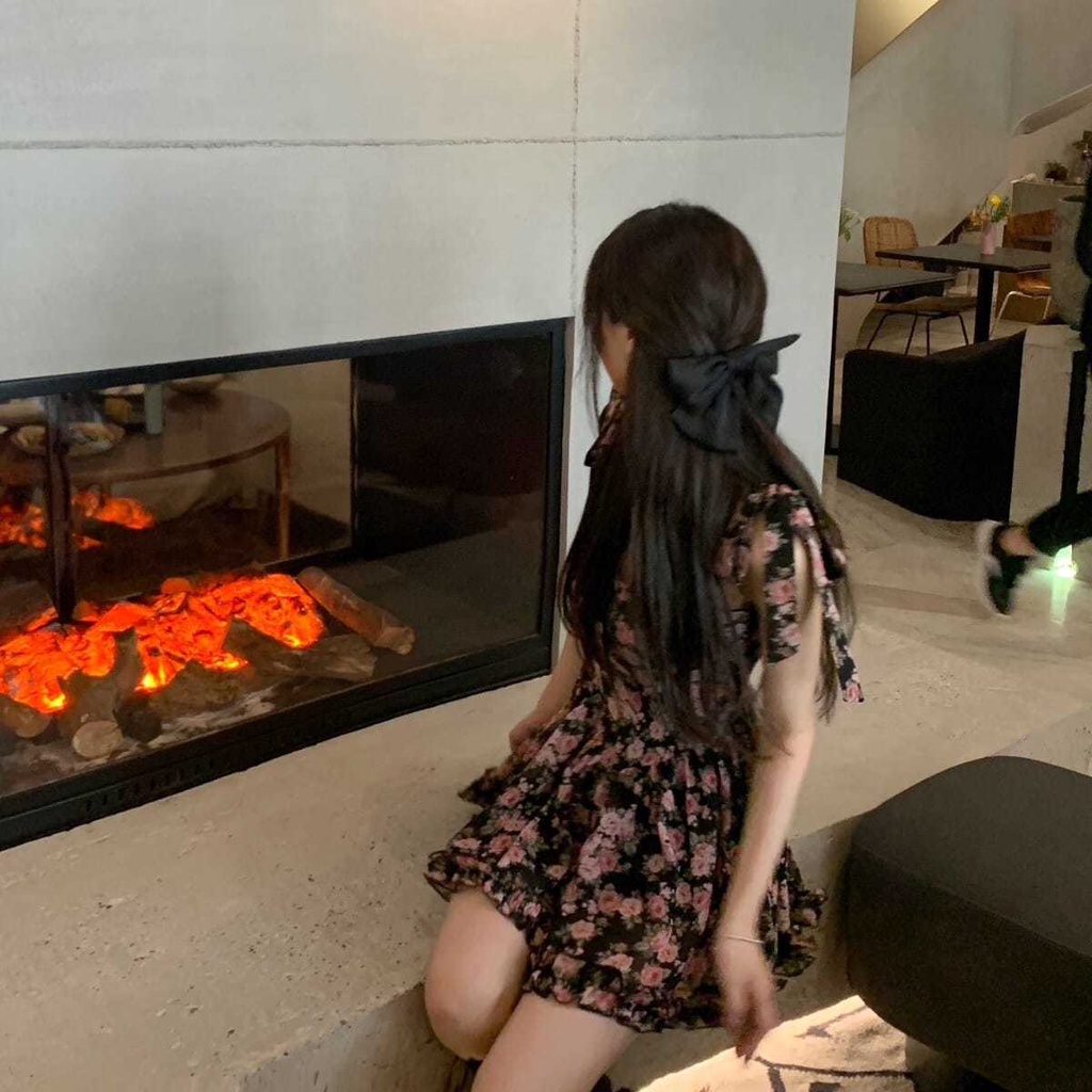 Đầm Hoa Hai Dây Thắt Nơ Thời Trang Mùa Hè Mới 2021