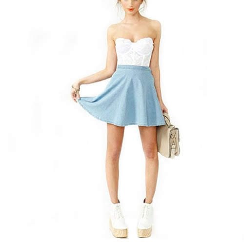 Chân váy F21 Blue Girly Chambray Skater Skirt | BigBuy360 - bigbuy360.vn