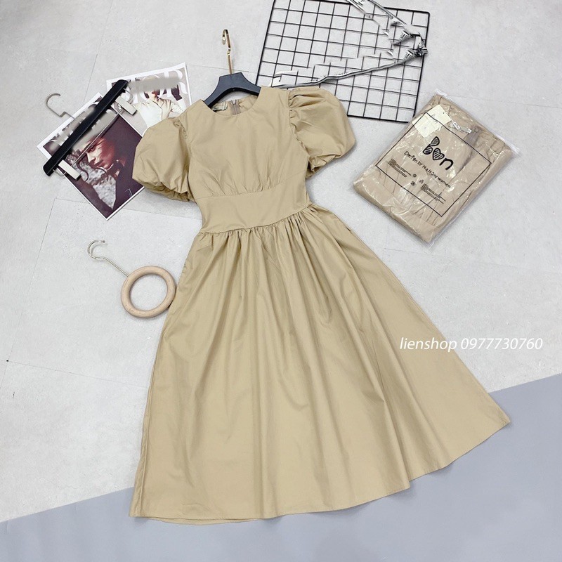 [Mã WASTMAY giảm 15% tối đa 30K đơn 150K] BÁN SỈ VÁY XOÈ TAY BỒNG BO EO 2M XANH BE CHO NỮ | BigBuy360 - bigbuy360.vn