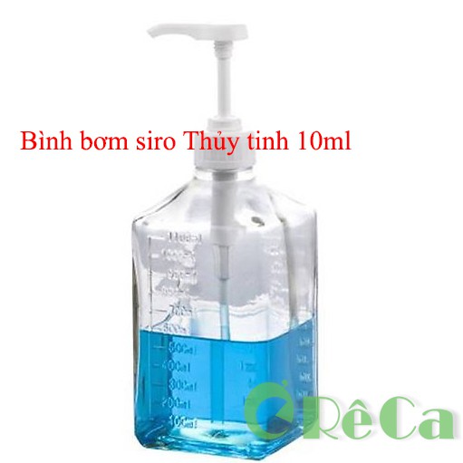 Bình bơm Siro nhựa - Bình bơm siro Thủy tinh có vòi định lượng 10ml - Bình Pump - Dụng cụ pha chế TV