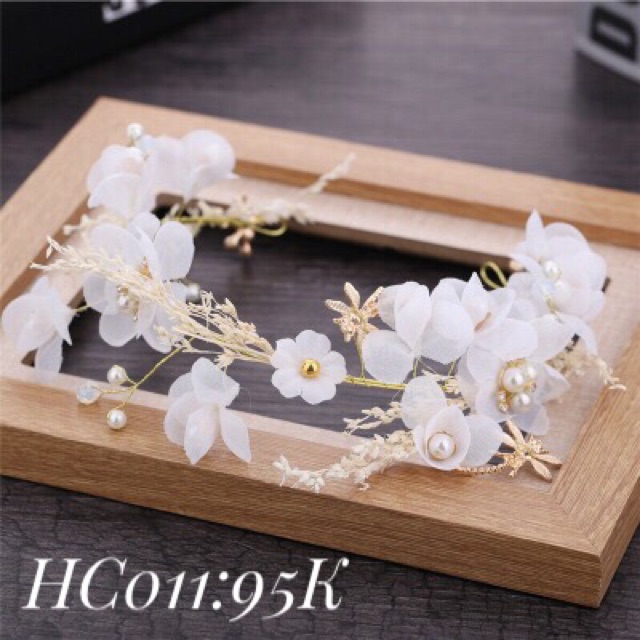 Dây cài hoa trắng (mẫu HC011)