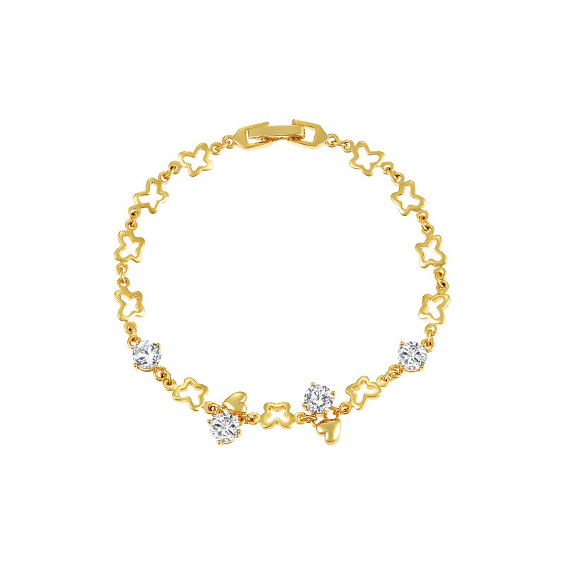Vòng Tay Nữ Mạ Vàng 24K, Họa Tiết Đá Nhã Nhẹn - XPLT05