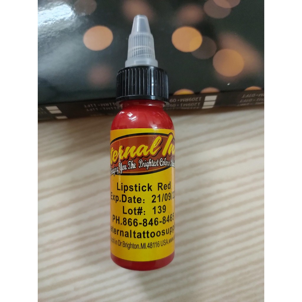 [chai 30ml] Mực tập phun xăm eternal màu đỏ