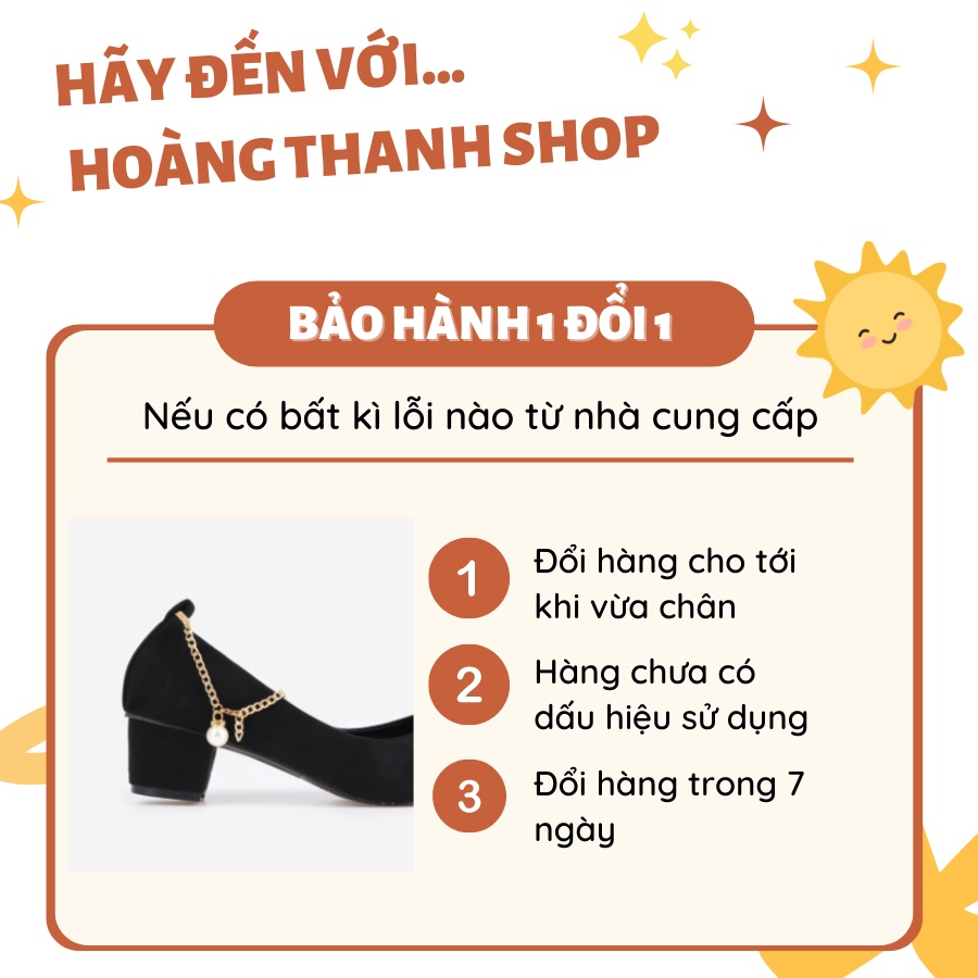 Giày Búp Bê Nữ Cao Gót Hạt Châu Chất Da Lộn Mang Cực Êm Chân. Giày Hoàng Thanh Q833