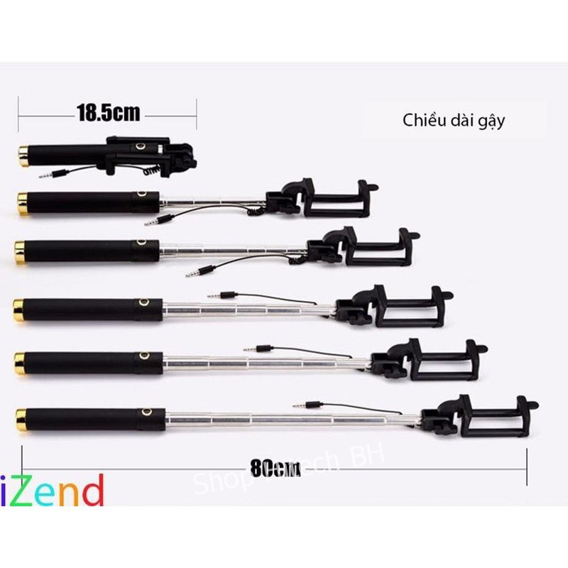 (SỈ LẺ GIÁ RẺ) (selfie stick) Gậy Chụp Hình Xi Sắt Dáng Đẹp Dài 80 cm Chắc Chắn Kết Nối Jack 3.5mm (HÀNG TỐT)