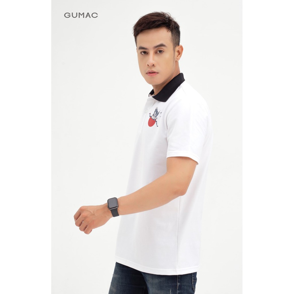 [Mã WABRGD12 giảm 10% đơn 250K] Áo thun polo nam in hạc GUMAC ATNB589 | BigBuy360 - bigbuy360.vn