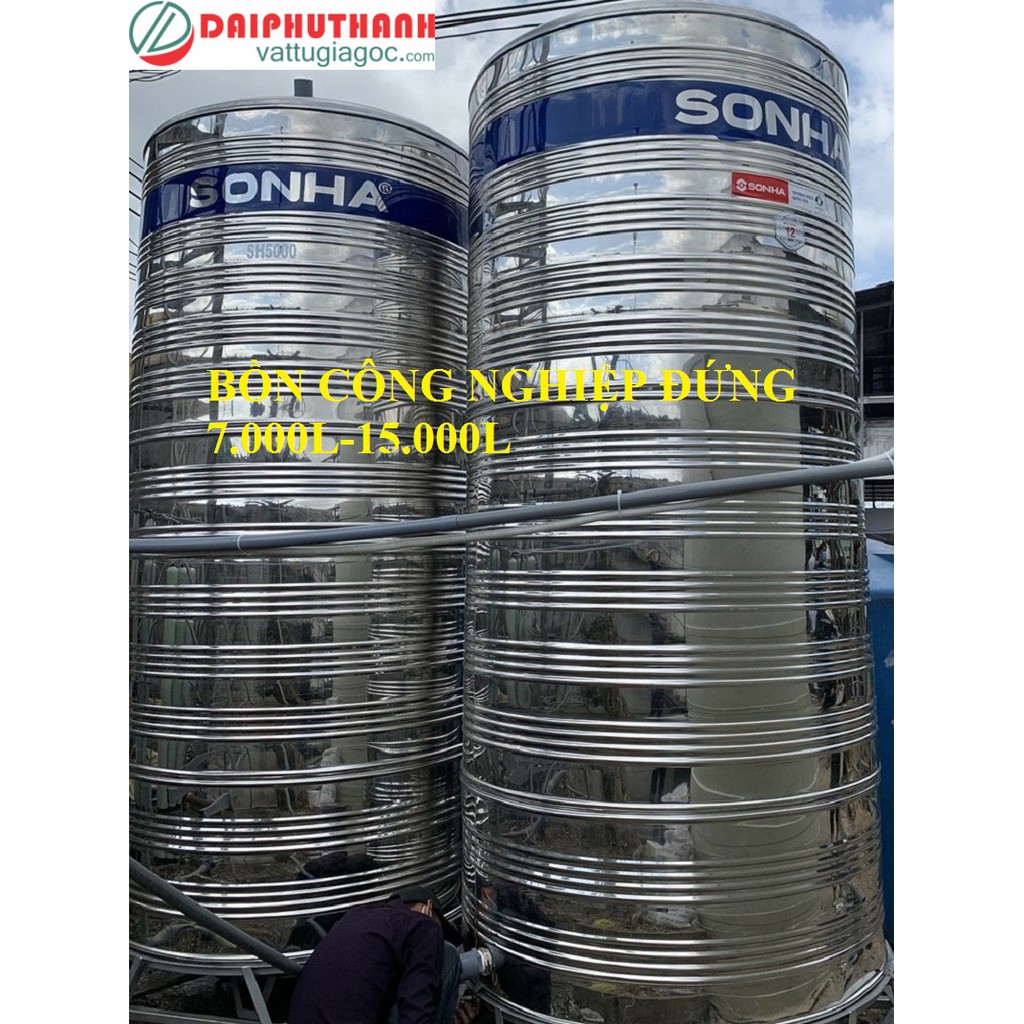 Bồn Chứa Nước, Téc Nước Inox SUS 304 Sơn Hà Đứng, Ngang Dung Tích 300L, 500L, 700L - Chính Hãng