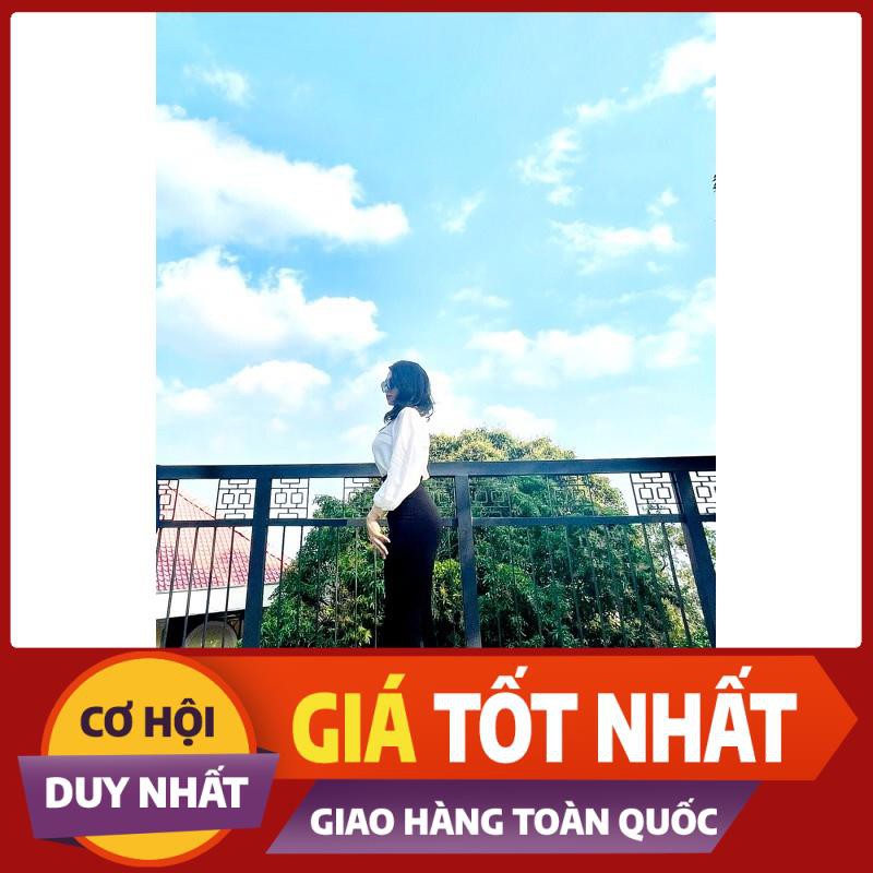 quần ống suông lưng cao qua bụng nữ co giãn