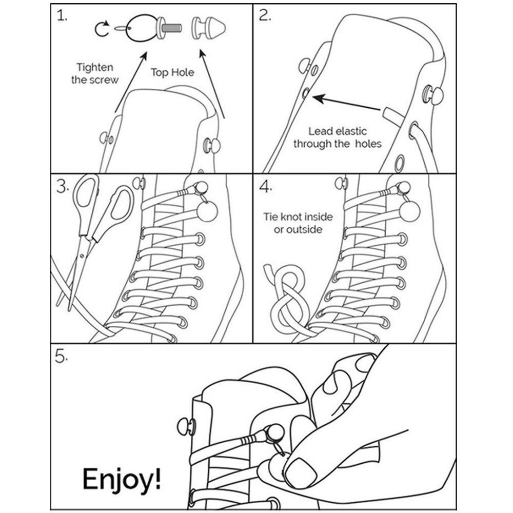EUTUS Dây Giày Co Giãn Không Cần Buộc Dành Cho Người Lớn Và Trẻ Em