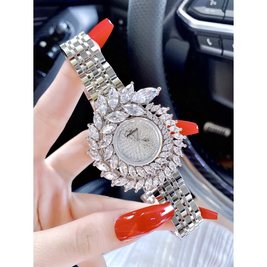 Đồng hồ nữ chính hãng, đồng hồ đeo tay nữ GULENA đính kim cương nhân tạo, siêu cao cấp sáng lấp lánh thời trang siêu hot