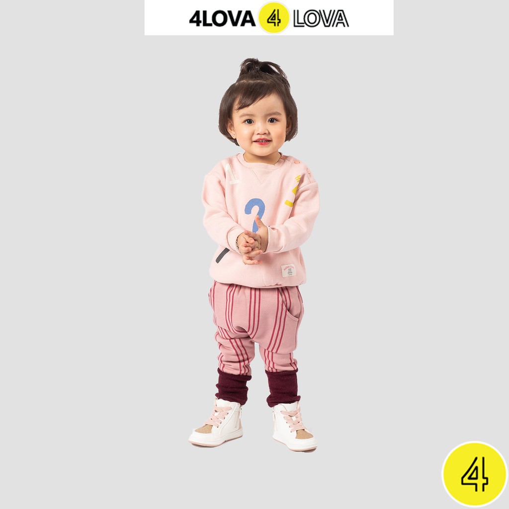 Bộ quần áo nỉ thu đông bé trai bé gái 4LOVA từ 6 tháng đến 3 tuổi BTBG-BSS