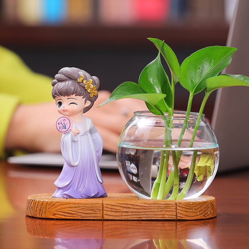 Búp Bê Thủy Canh Để Bàn Trang Trí Phong Cách Trung Hoa Dễ Thương