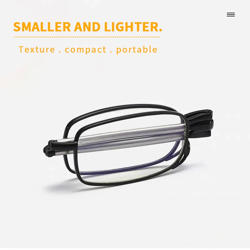 Kính Đọc Sách Chống Ánh Sáng Xanh 1.0~4.0 Có Thể Gập Lại Kèm Hộp Đựng Cho Nam Và Nữ