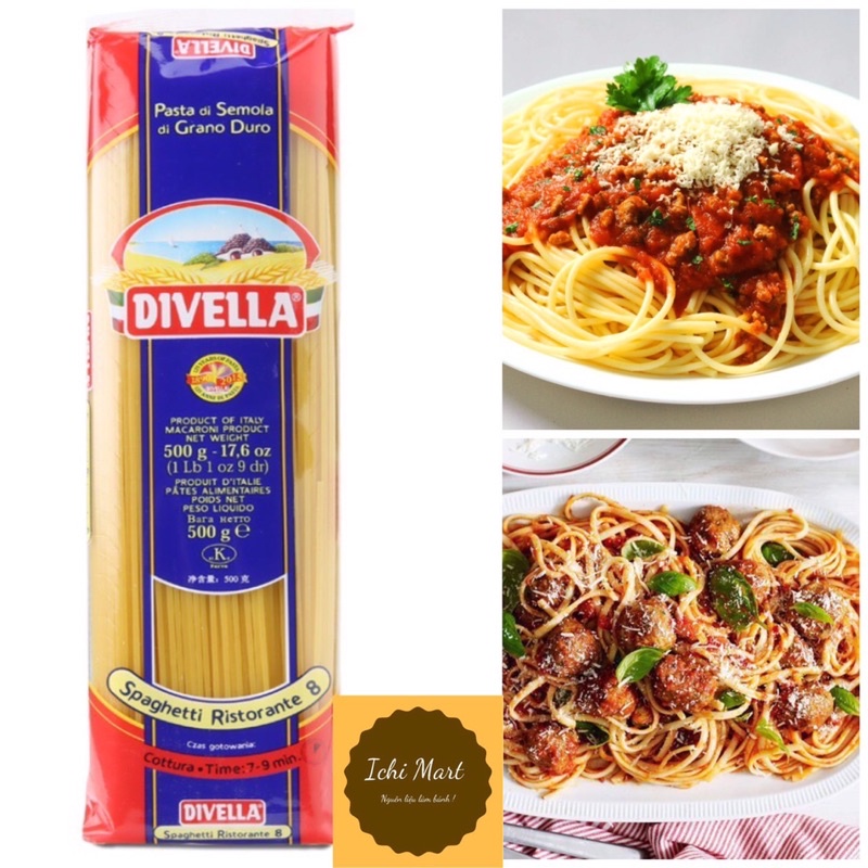 Mì Ý Spaghetti số 8 Divella 500g,