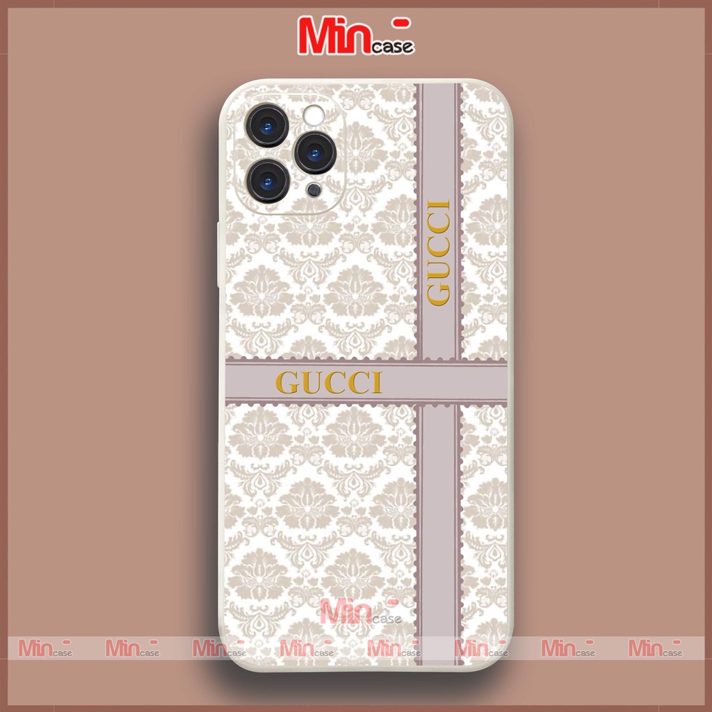 Ốp lưng iPhone Gucci viền vuông silicon mềm dẻo cho iphone 6/6s/7/8/X/XS/XR/11/12/13 Pro Plus Max cute dễ thương đẹp