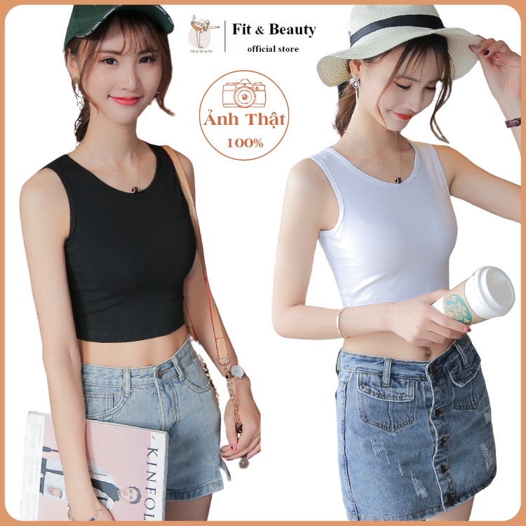 Áo croptop nữ tập gym, bra tập yoga 3 lỗ có đệm mút nâng ngực may liền ôm body CROP01