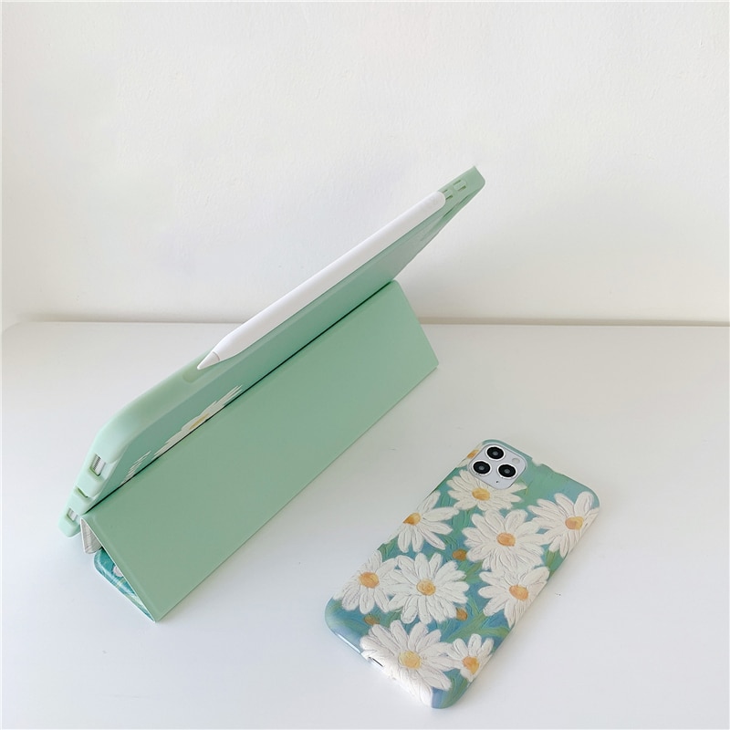 Bao da máy tính bảng in hình hoa cúc iPad AIR 2 3 10.5 Pro 2019 7th 10.2 inch iPad 2017 2018 9.7 Mini 5 | BigBuy360 - bigbuy360.vn