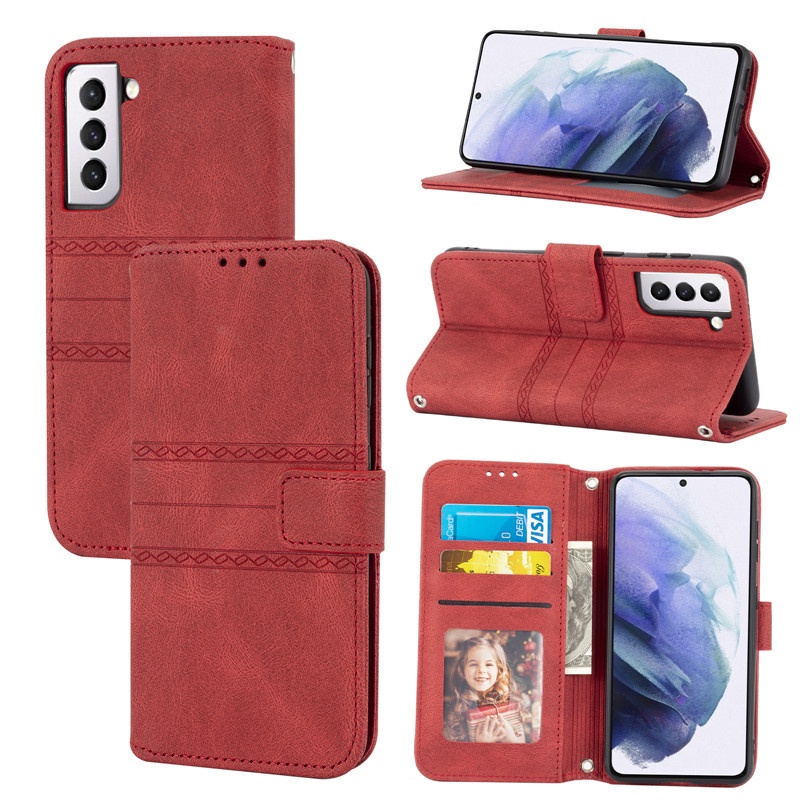 Bao da điện thoại nắp gập dạng ví thời trang cho Samsung Galaxy S22 S21 Plus Ultra S20 S21 FE A03