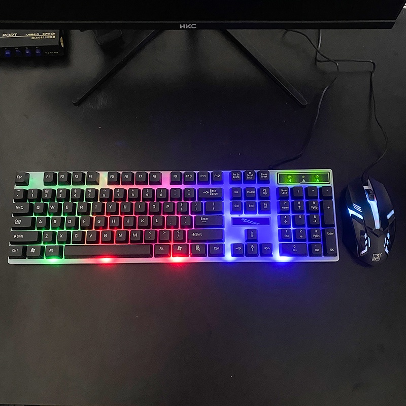 Bàn phím máy tính có dây laptop giả cơ gaming Led giá rẻ cute LUVIBA BP01