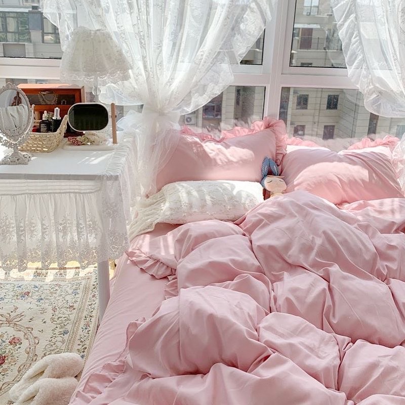 [HÀNG CÓ SĂN] Bộ chăn ga gối full 6MÀU CHẤT LIỆU COTTON ĐŨI VIỀN BÈO | BigBuy360 - bigbuy360.vn