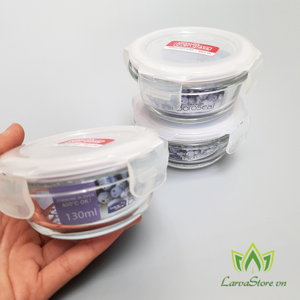 Set 3 Hộp Thủy Tinh Cỡ Nhỏ 130ml Lock&amp;Lock LLG812