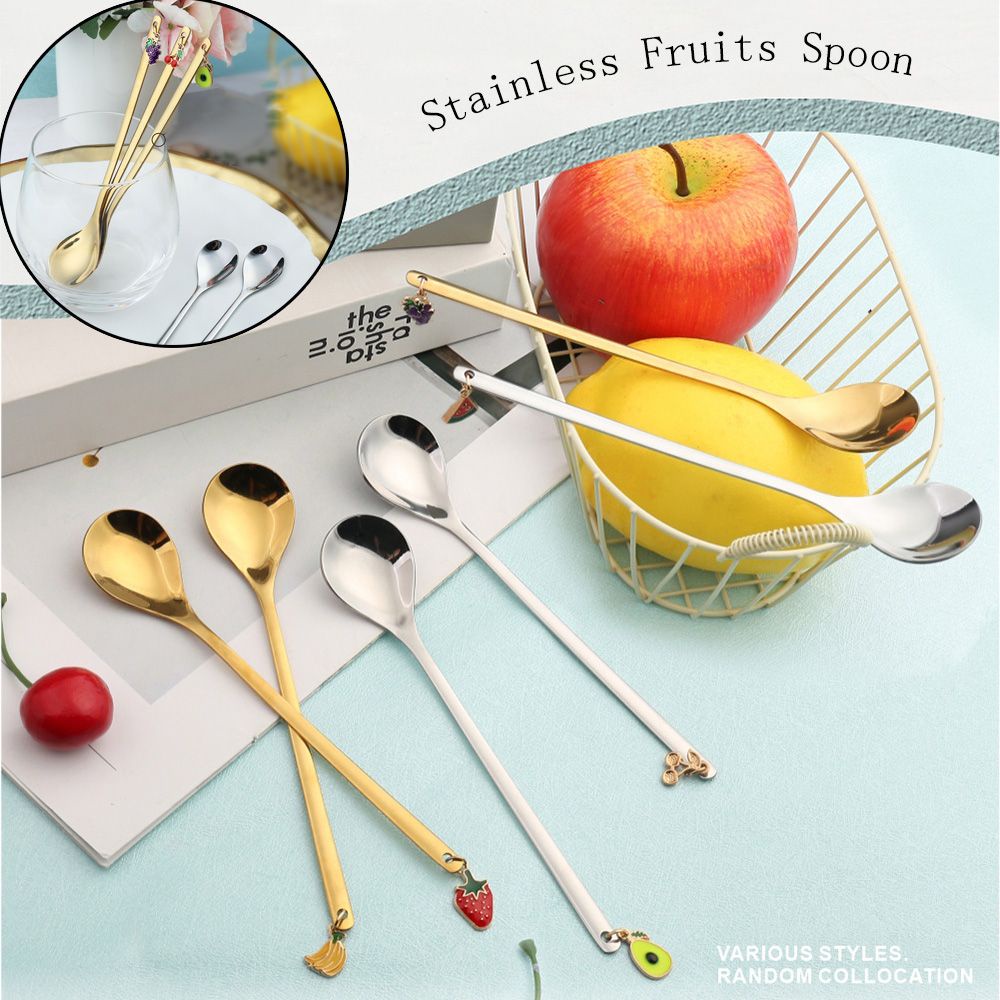 Muỗng Cà Phê Bằng Thép Không Gỉ Nhiều Màu Thời Trang Trang Trí Bàn Ăn