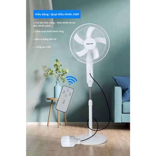 Quạt Năng Lượng Mặt Trời,Quạt Tích Điện Mẫu Mới 2021,Điều Khiển,Đèn Led Dây Dài 3M,Sạc Điện Thoại,Củ sạc 220V