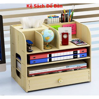 Kệ Sách, Giá Sách Để Bàn Làm Việc Mini bằng gỗ thông minh, đa năng, tiện ích, giá siêu rẻ và đẹp